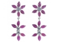 Серьги, серебро проба ниже 800 рубин,циркон 026 01 21-03277 2009 г инфо 4531w.