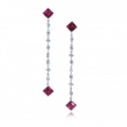 Серьги Серебро 925 рубин синт, циркон 025 352 01 21ls-00015 2010 г инфо 4533w.