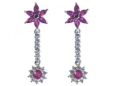 Серьги, серебро 925, рубин,циркон 026 01 21-03281 2009 г инфо 4579w.
