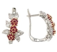 Серьги с рубином и фианитом R2A5WL1856 2010 г инфо 4623w.