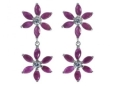 Серьги, серебро 925, рубин,циркон 026 01 21-03270 2009 г инфо 4632w.