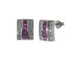 Серьги, серебро 925, рубин синт,циркон 004 01 21sk-00219 2010 г инфо 4643w.
