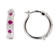 Серьги с рубином и фианитом R27897950J 2010 г инфо 4663w.