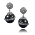 Серьги Серебро 925 жемч синт, циркон 025 352 01 21-03207 2010 г инфо 4702w.