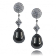 Серьги Серебро 925 жемч синт циркон 025 352 01 21-03199 2010 г инфо 4705w.