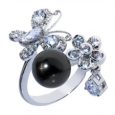 Кольцо Серебро 925 жемч синт, куб циркон 025 352 02 21-03551 2010 г инфо 5036w.